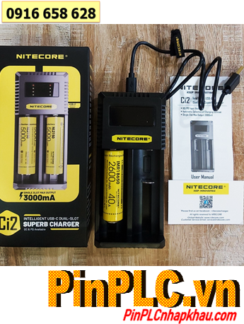 Nitecore Ci2 - kèm 01 pin sạc Nitecore IMR18650 Lithium 3.7v 2600mAh /Dòng xả 40A) chính hãng